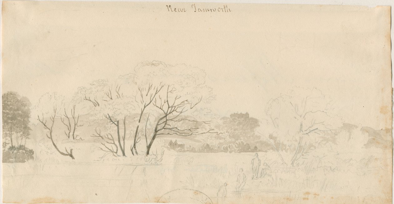 塔姆沃思（Tamworth）-远景：铅笔素描，nd [1788-1855]（绘画） 作者 亨利·柯曾·奥尔波特