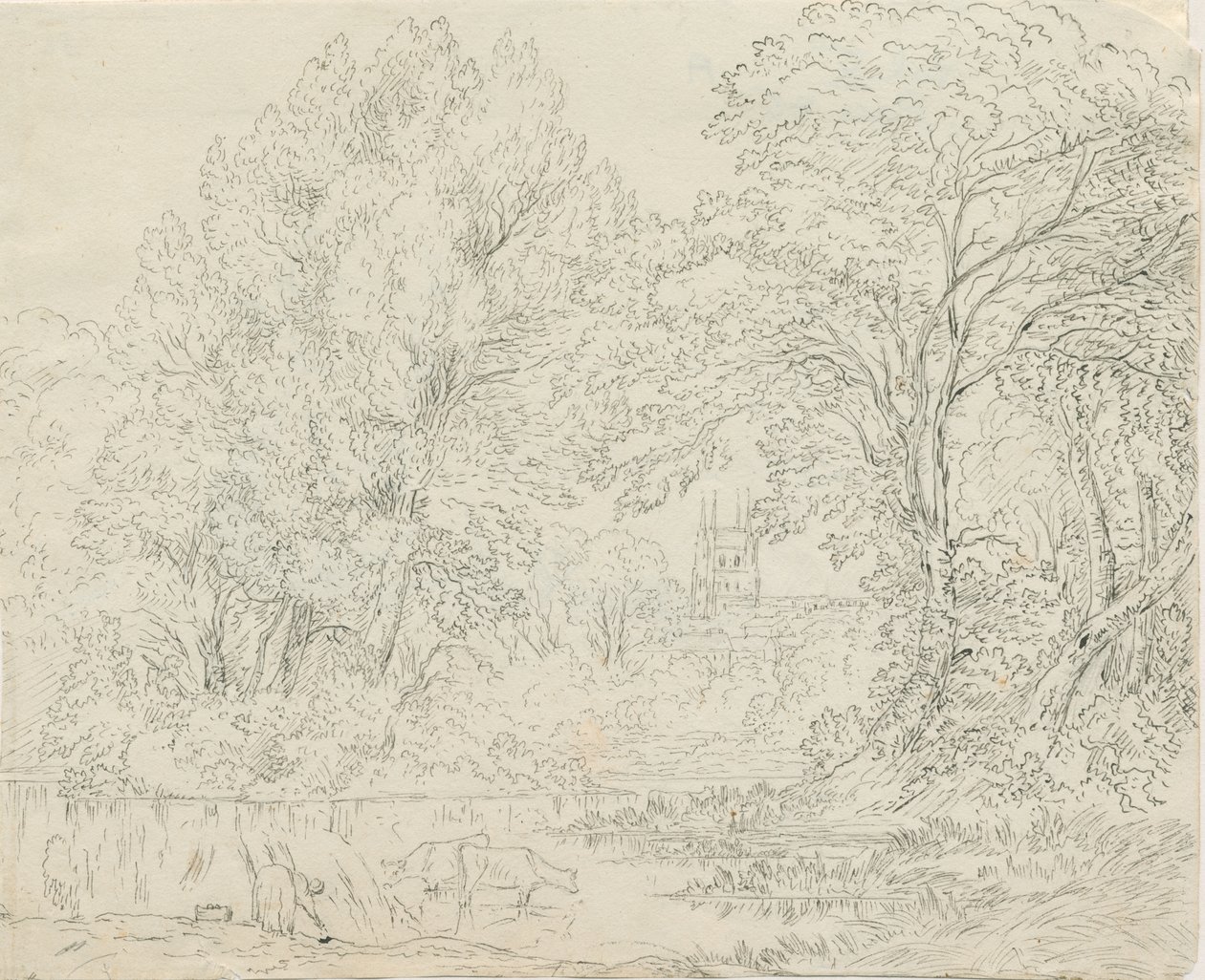 塔姆沃思（Tamworth）-农村风光：钢笔和水墨画，nd [1788-1855] 作者 亨利·柯曾·奥尔波特