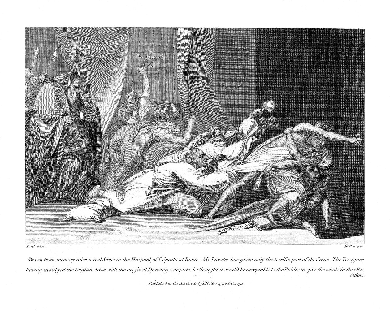 1792年，在罗马圣斯皮里托医院尝试驱魔拥有病人的恶魔 作者 约翰·海因里希·富斯里