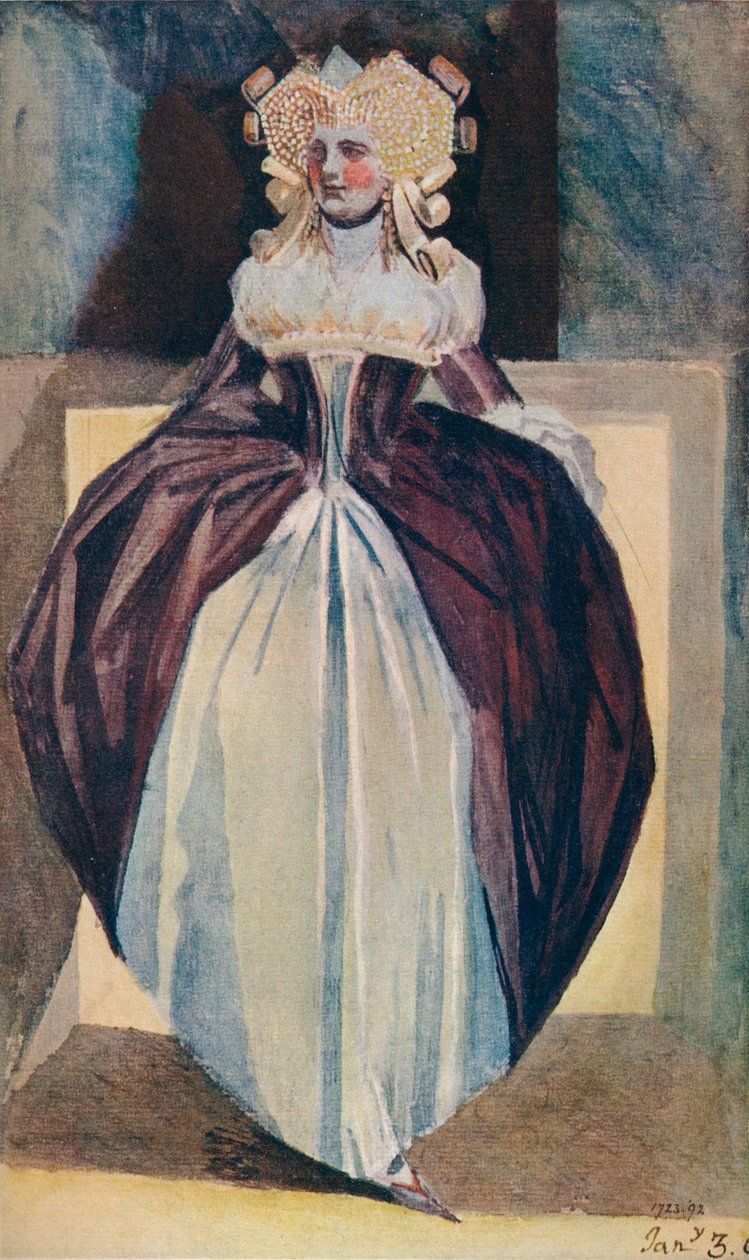 一位女士的素描，c18世纪 作者 约翰·海因里希·富斯里