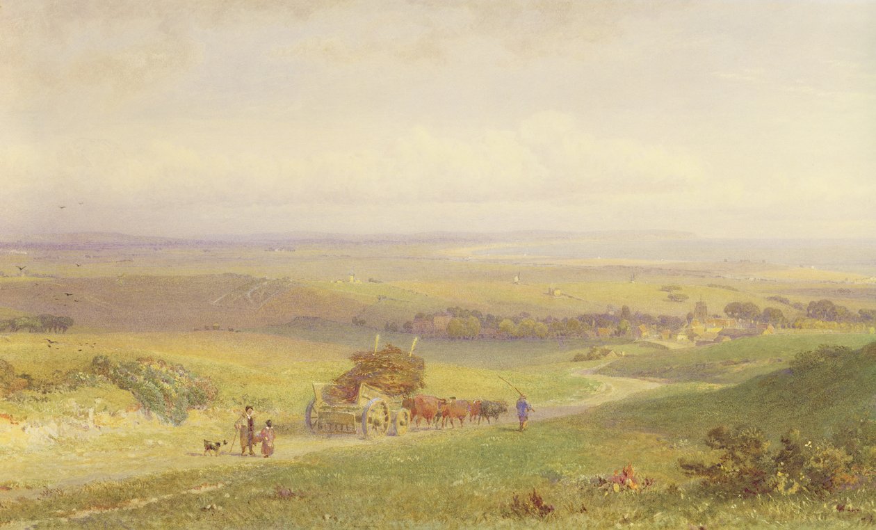 Pevensey Bay，苏塞克斯，1868年（wc，bc，石墨和刮纸） 作者 亨利·乔治·海恩