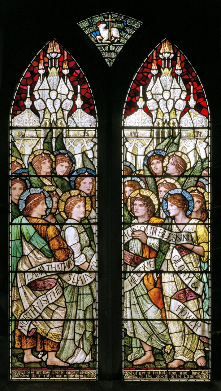 Bakewell，All Saints，Holiday Workshop，Henry Holiday，The Lamb of God，1893 作者 亨利·假日