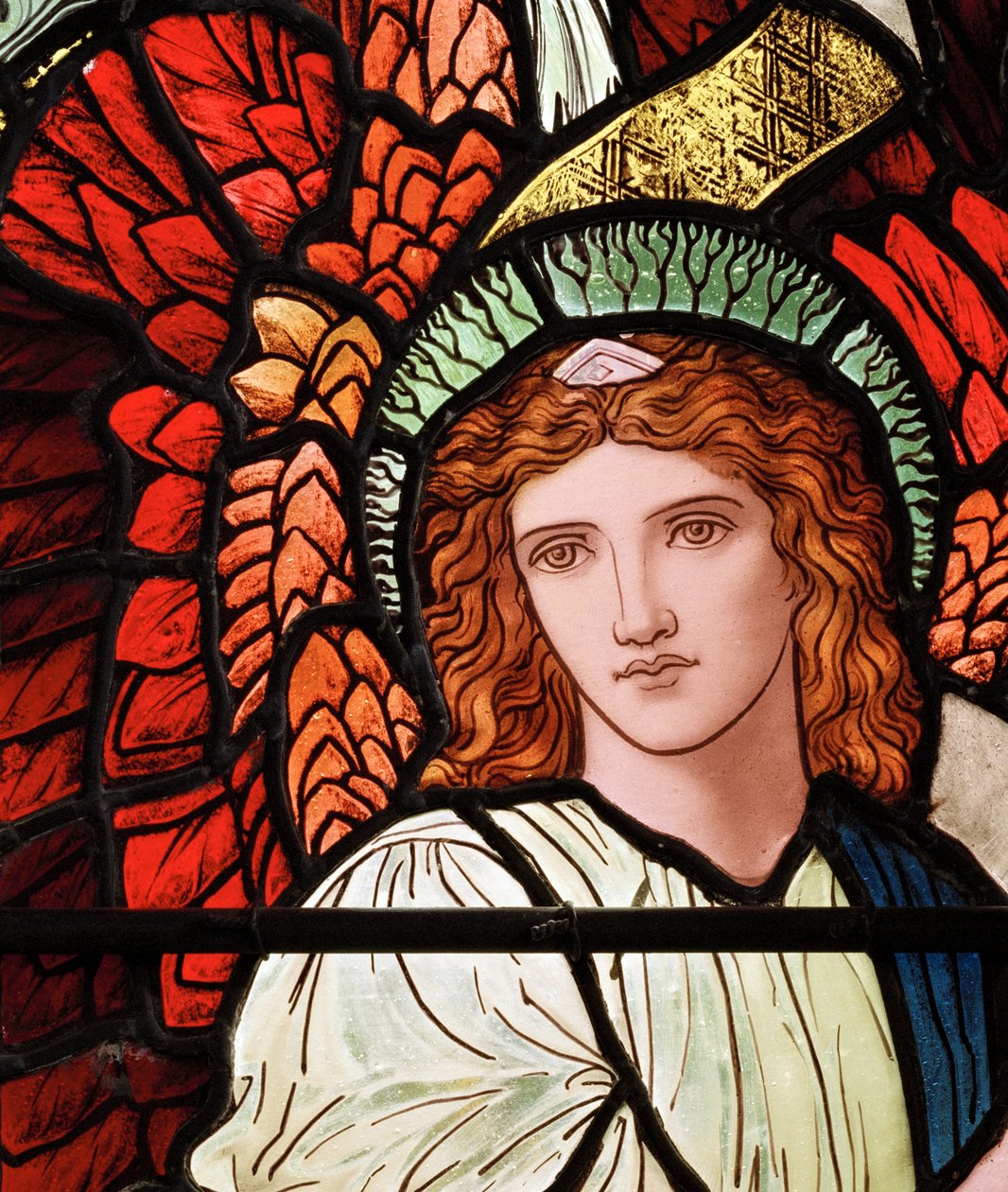 Grasmere，St Oswald，James Powell＆Sons，Henry Holiday，Ministering Angels detail，1893 作者 亨利·假日