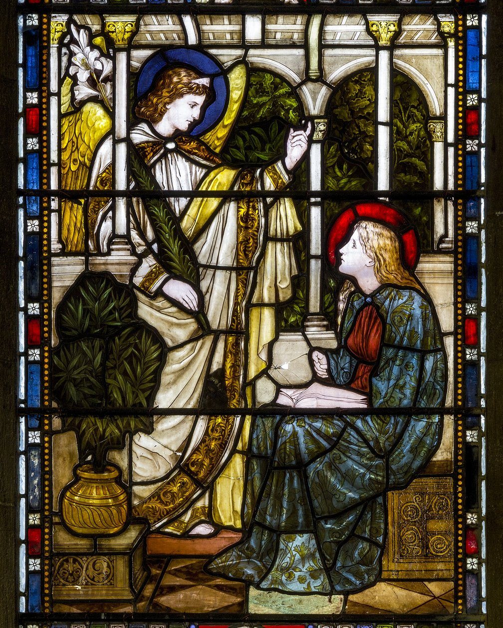 Kirkstall，St Stephen，Heaton Butler＆Bayne，Henry Holiday，The Annunciation，c.1870 作者 亨利·假日