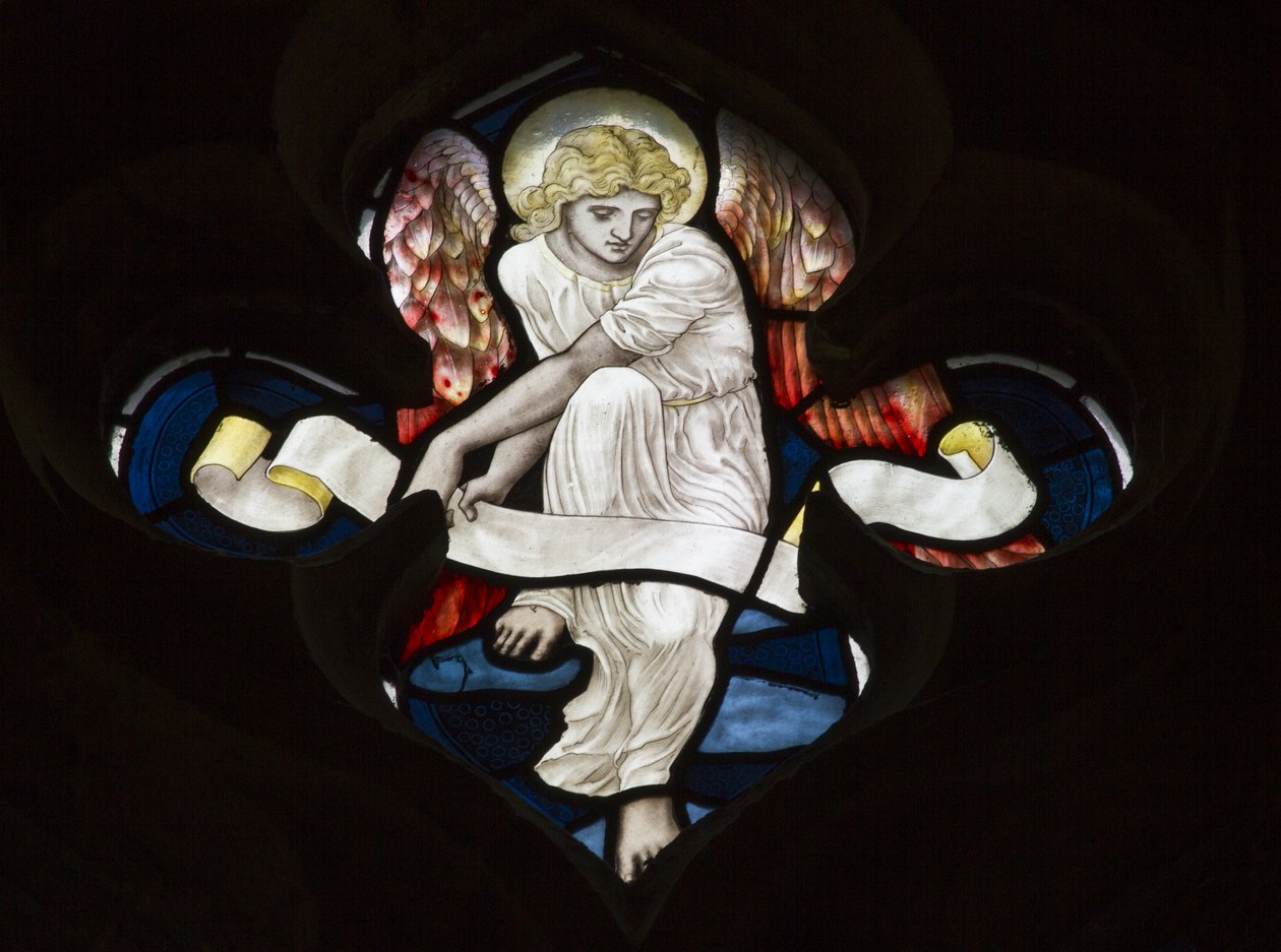Quatrefoil Tracery，Angel，1882 作者 亨利·假日