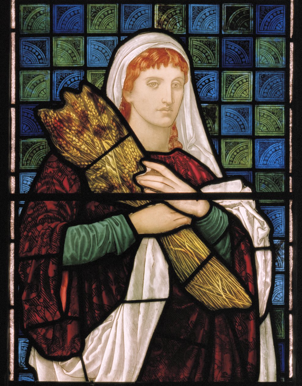 Ruth with Corn，1879（彩色玻璃） 作者 亨利·假日