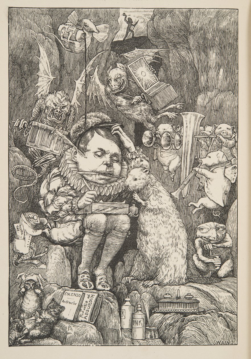 海狸带来了纸张，投资组合和钢笔，来自The Snnting of the Snark，一种八折的痛苦，由Lewis Carroll，酒吧。 1876年 作者 亨利·假日