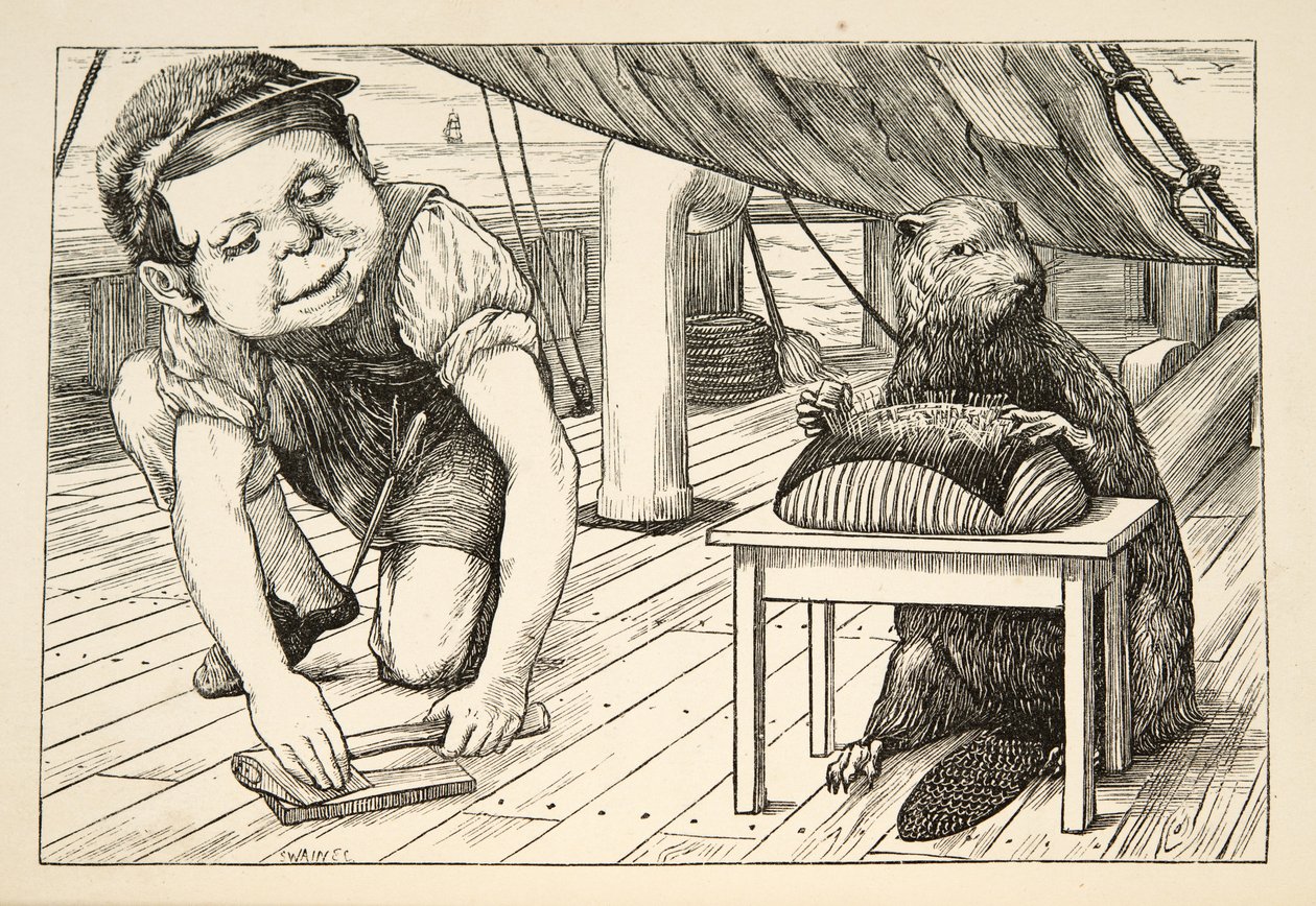 海狸一直在寻找相反的方式&39;，来自The Snnting of the Snark，一种八折的痛苦，由Lewis Carroll，酒吧。 1876年 作者 亨利·假日
