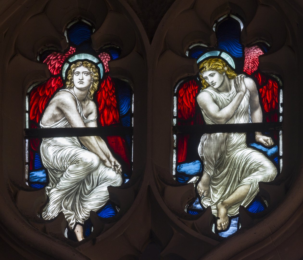 Westminster，St Margaret，James Powell＆Sons，Henry Holiday，Tracery Angels，1883 作者 亨利·假日