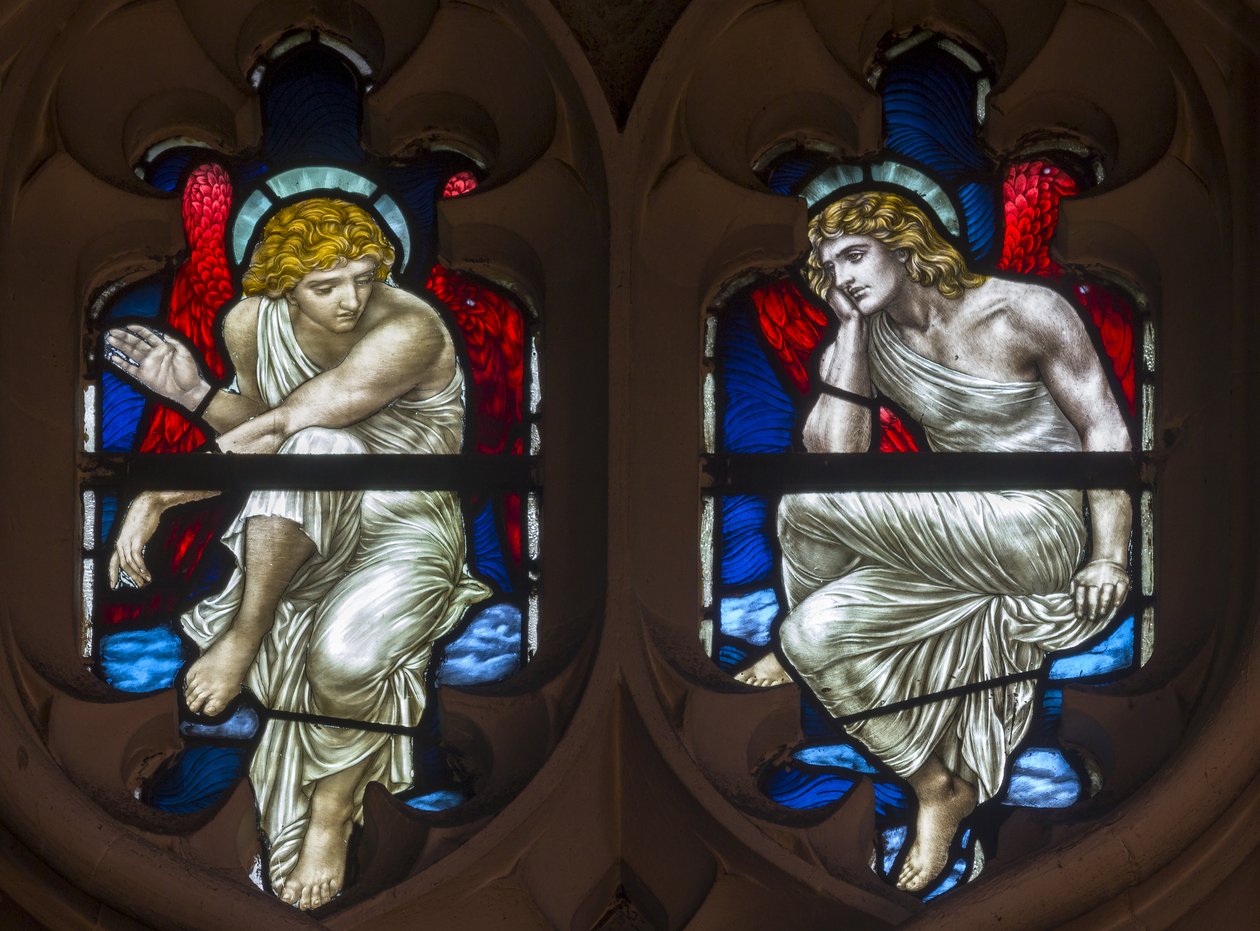 Westminster，St Margaret，James Powell＆Sons，Henry Holiday，Tracery Angels，1883 作者 亨利·假日