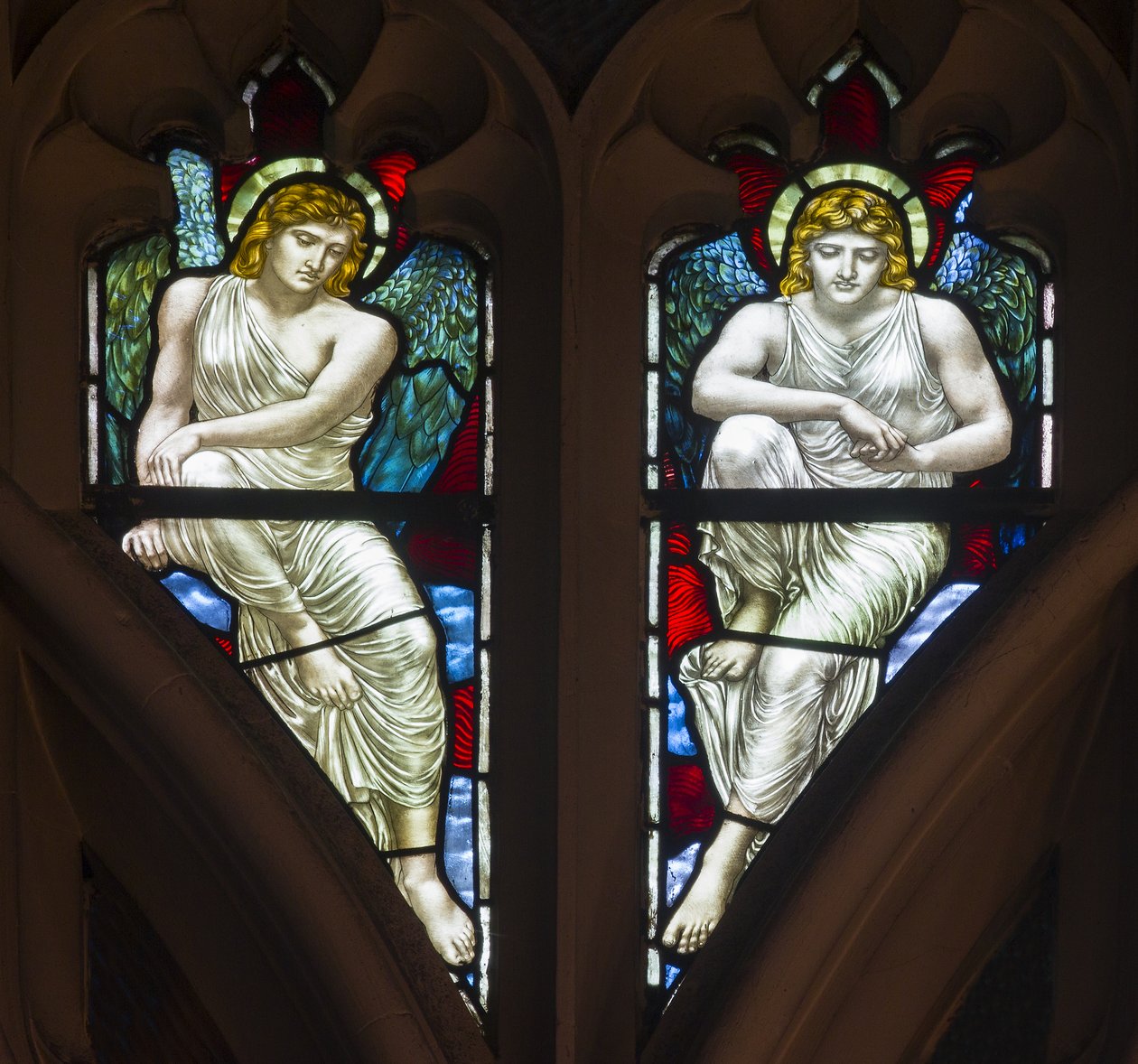 Westminster，St Margaret，James Powell＆Sons，Henry Holiday，Tracery Angels，1883 作者 亨利·假日