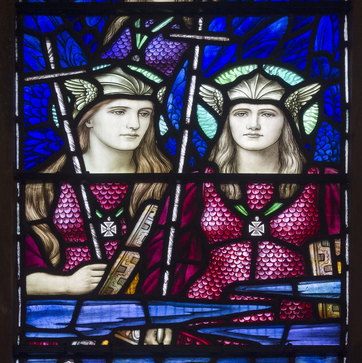 Yeovil，St John The Baptist，Lowndes＆Drury，Henry Holiday，Angels In Heaven，1917-18 作者 亨利·假日