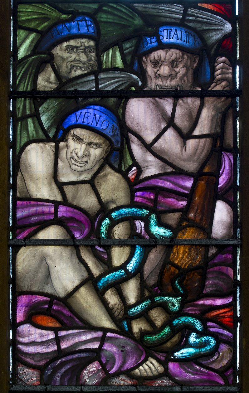Yeovil，St John The Baptist，Lowndes＆Drury，Henry Holiday，Hate，Bestiality＆Venom，1917-18 作者 亨利·假日