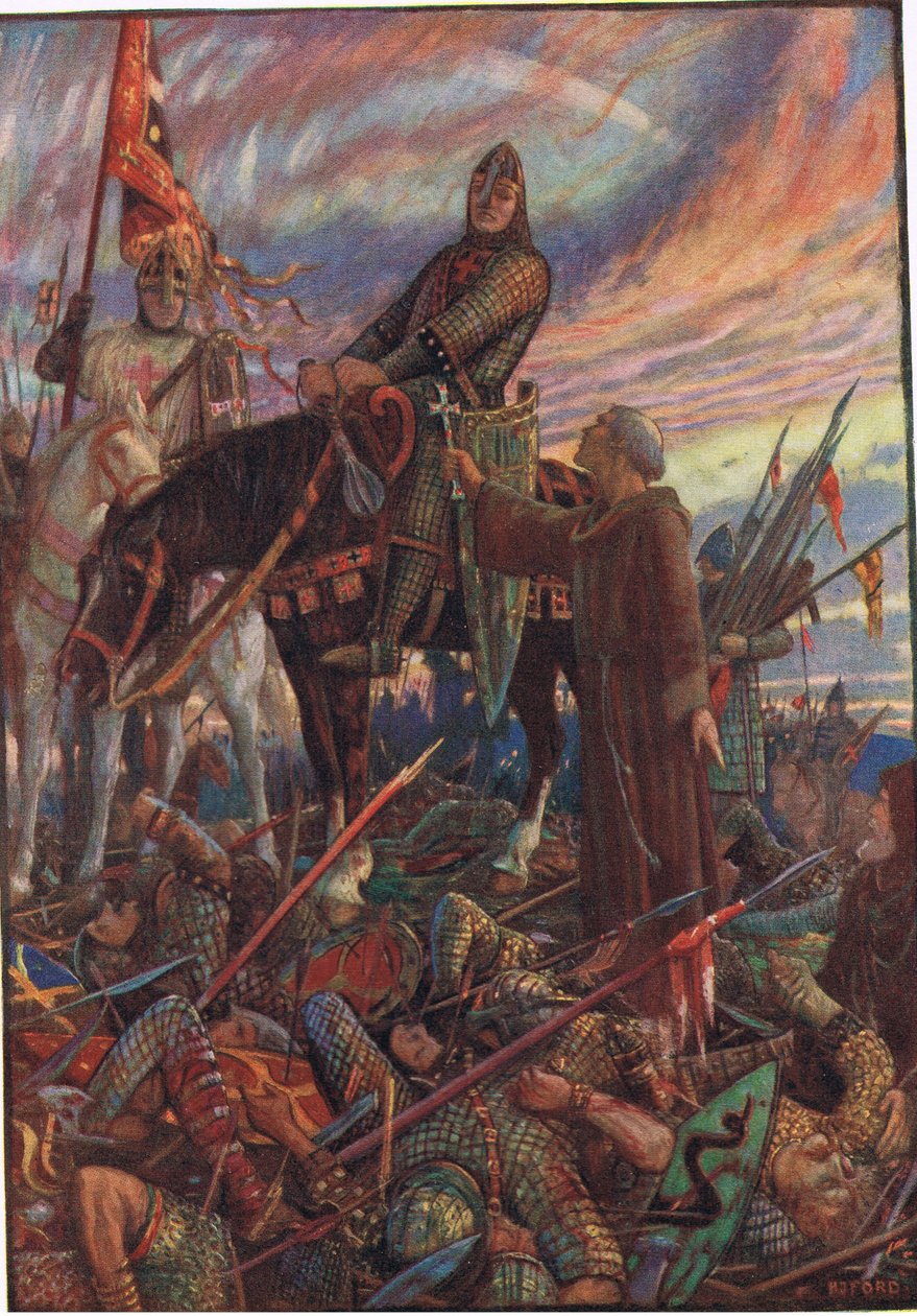 在黑斯廷斯战役之后，1911年由Rudyard Kipling撰写的“英国历史”插图 作者 亨利·正义·福特