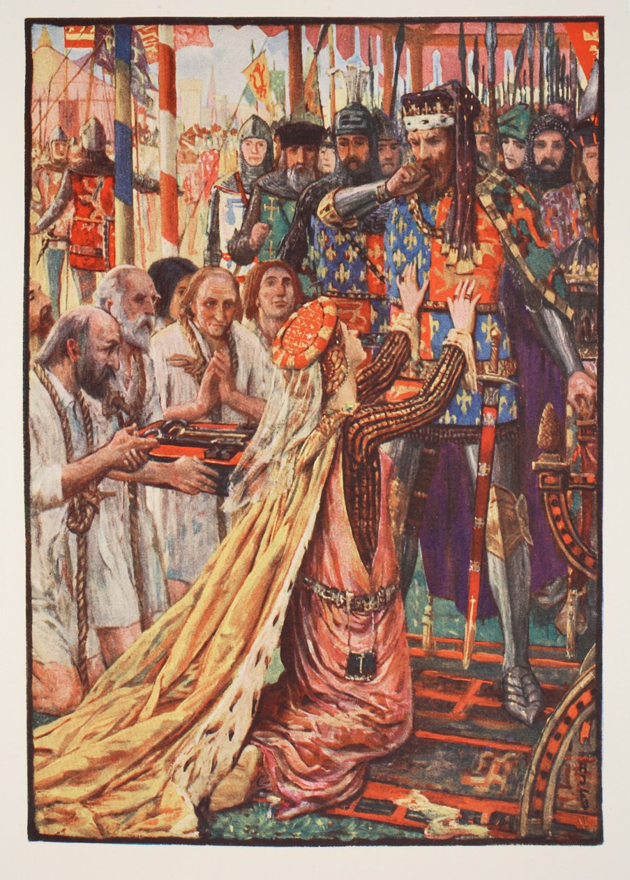 加莱的爱德华三世，来自CRL Fletcher和Rudyard Kipling的“英国历史”插图，1911年 作者 亨利·正义·福特