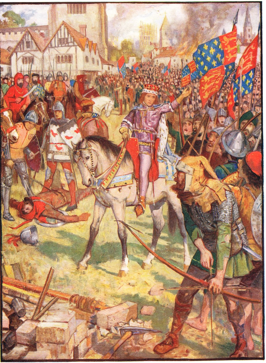 农民起义，1911年Rudyard Kipling的“英国历史”插图 作者 亨利·正义·福特