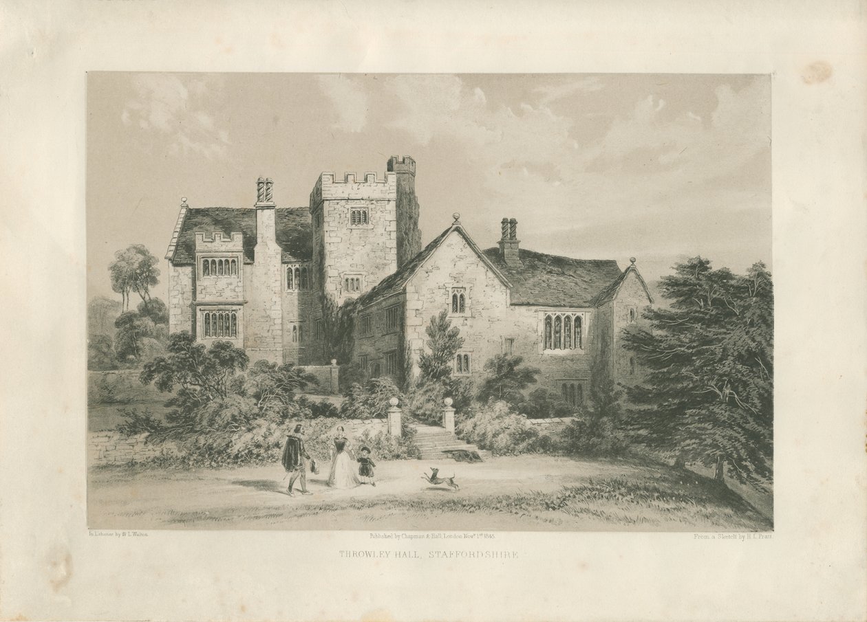 瑟罗利·霍尔（Throwley Hall）：利特霍特（荔枝角），[c 1845] 作者 亨利·拉克·普拉特