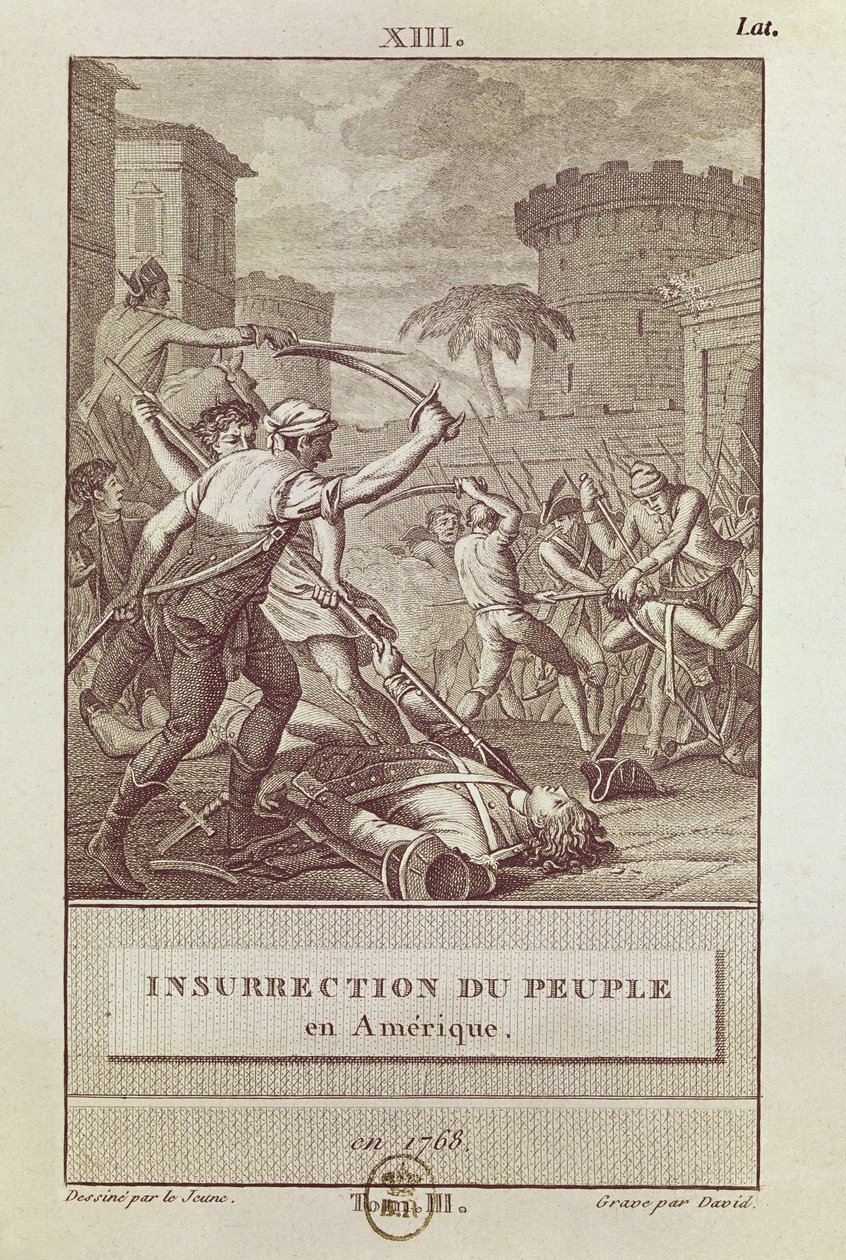 1768年美国人民的起义，由大卫雕刻 作者 亨利·勒·朱恩
