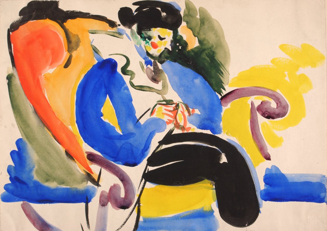 书法作品#2椅子上的女人，1914-1918。 作者 亨利·莱曼·萨恩