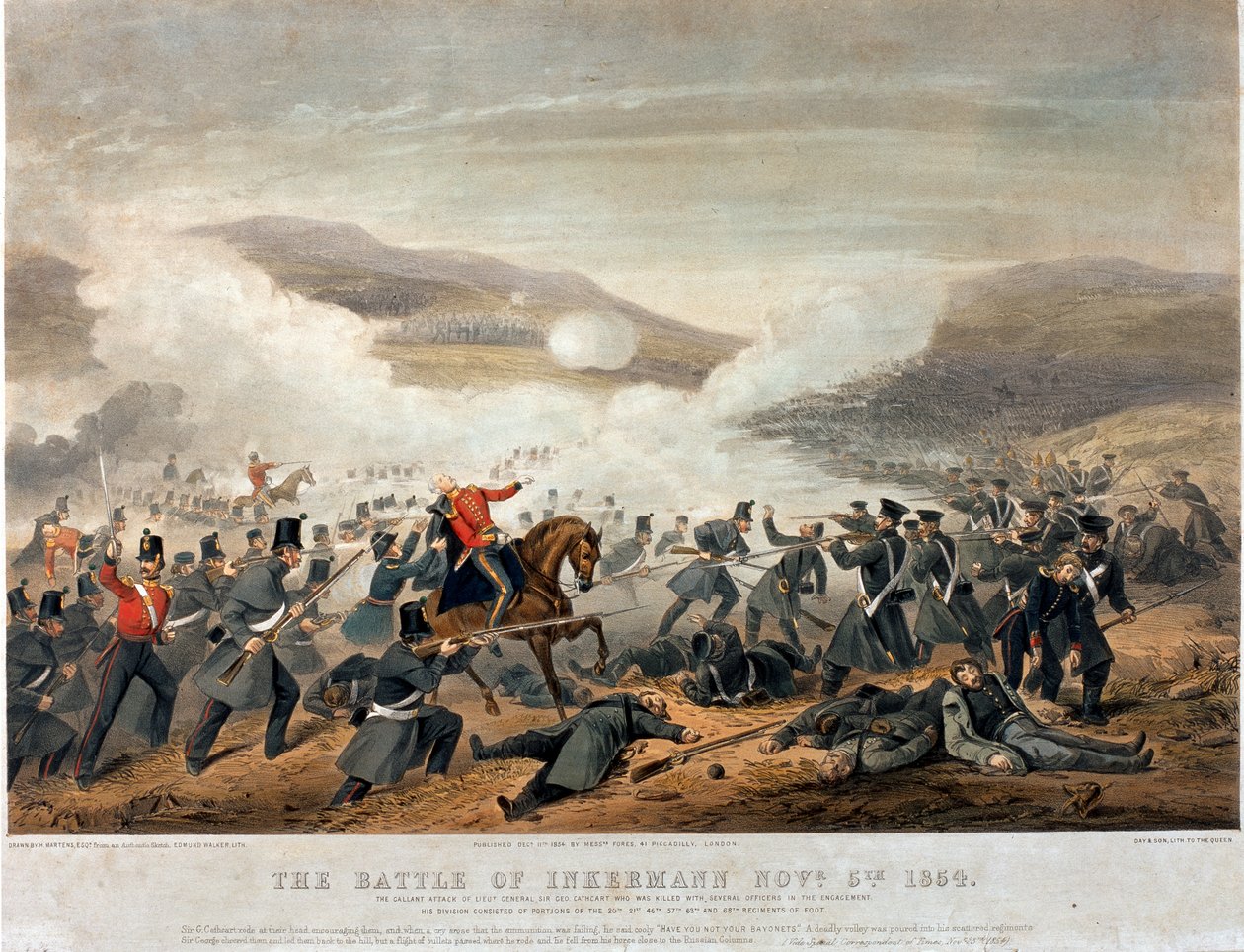 1854年11月5日的Inkermann战役，由Edmund Walker（1836-62）雕刻1854年 作者 亨利·马滕斯