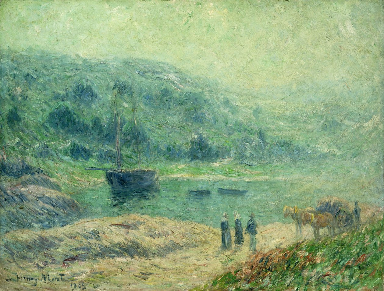 布列塔尼的海湾； 1903年在布列塔尼湾 作者 亨利莫雷特