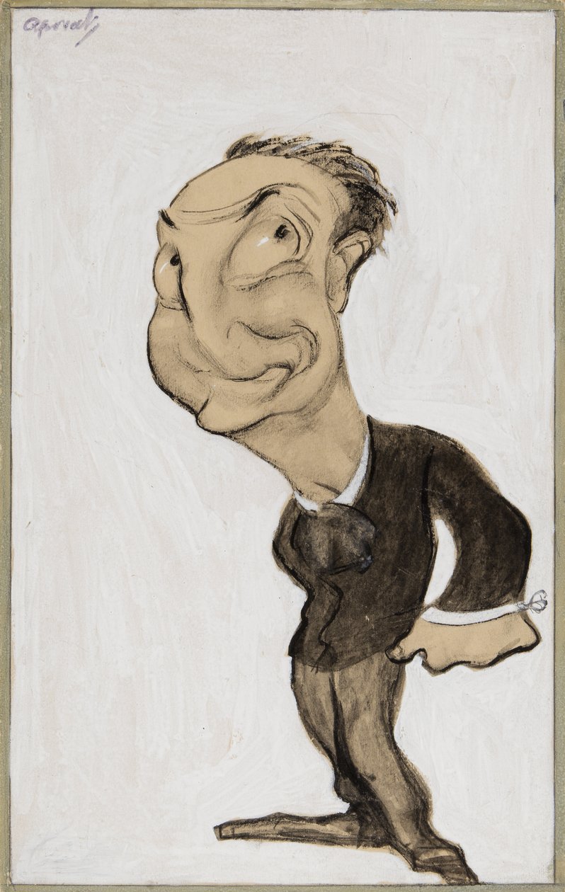 Little Tich（纸上的蜡笔，钢笔，画笔，墨水和水粉） 作者 亨利·奥斯波瓦特