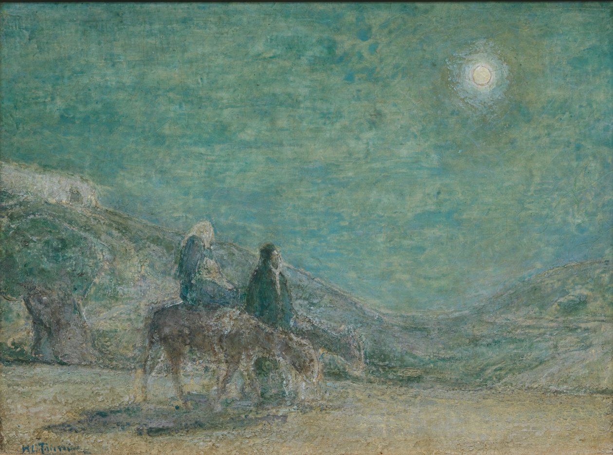 飞往埃及，约 1916 年（木板油画） 作者 亨利·奥萨瓦·坦纳