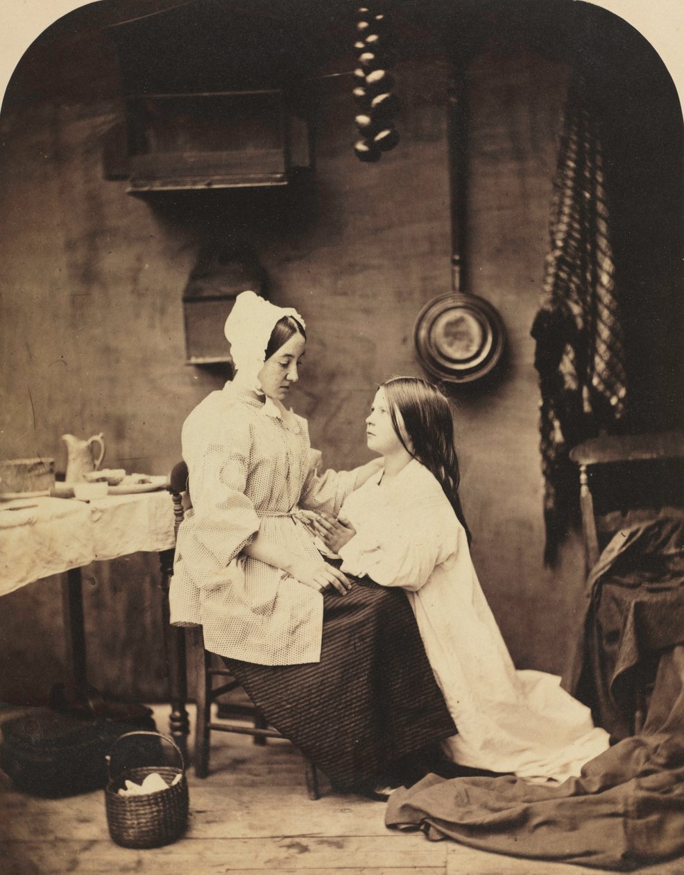 她跑回家，告诉她母亲所有的事情，1858年。 作者 亨利·桃·鲁滨逊