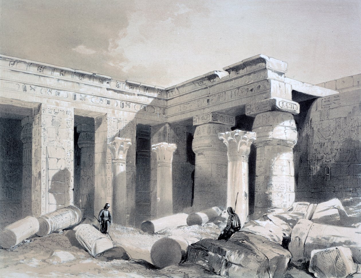 Medinet Abou，埃及底比斯，十九世纪 作者 亨利·皮劳（Henry Pilleau）
