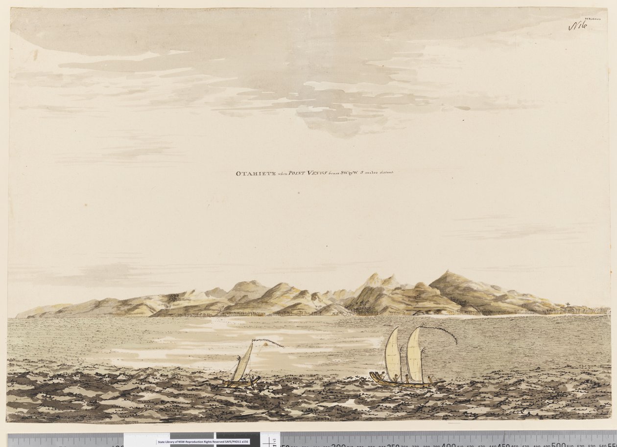 Page 16 Otaheite，当Point Venus在距离5英里的地方靠近SW时，1768-75（wc） 作者 亨利·罗伯茨