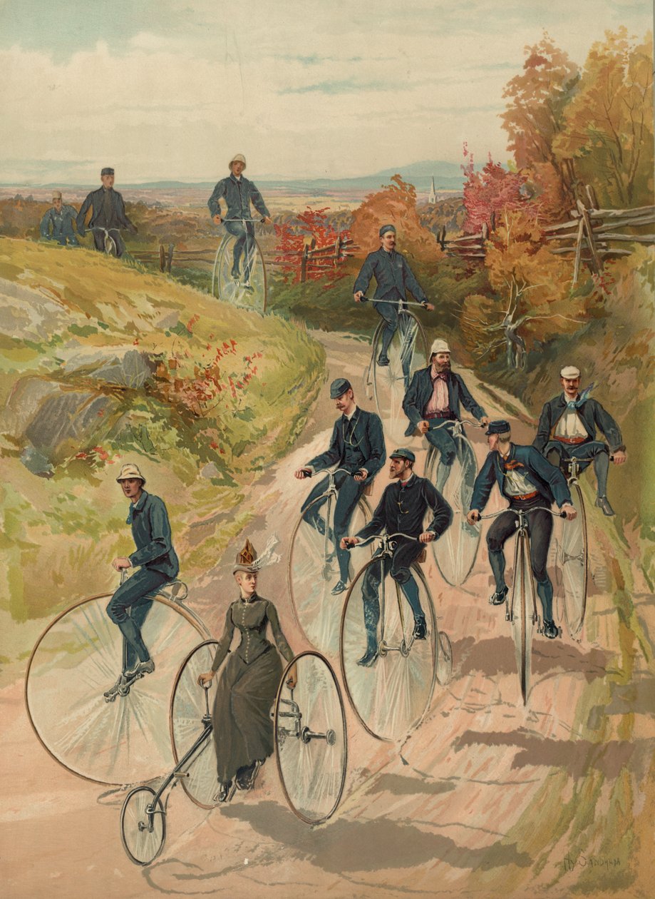 1887年左右骑车 作者 亨利·桑德姆（Henry Sandham）