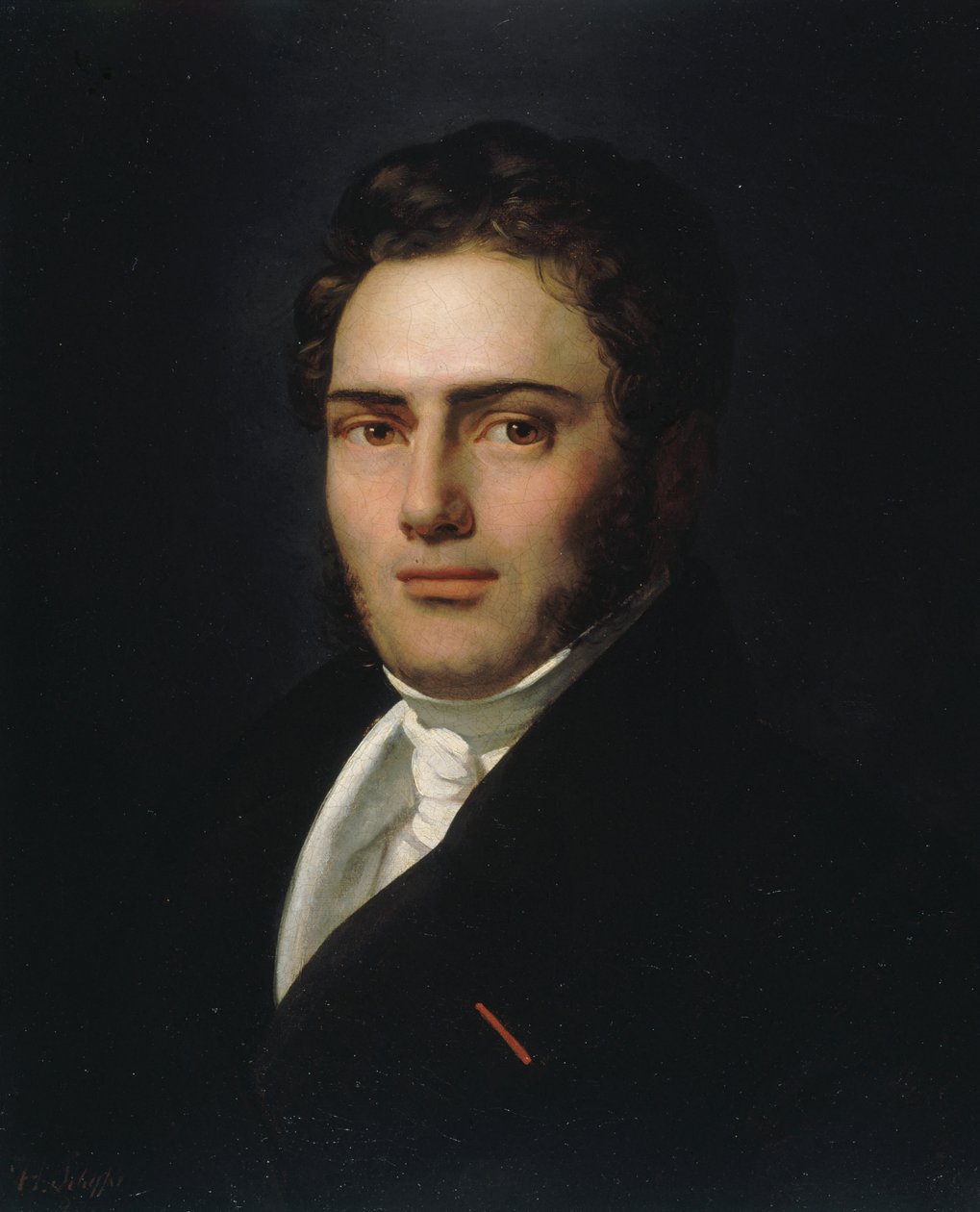 Saint-Amand Bazard 1791-1832的肖像，1821年。 作者 亨利·谢弗