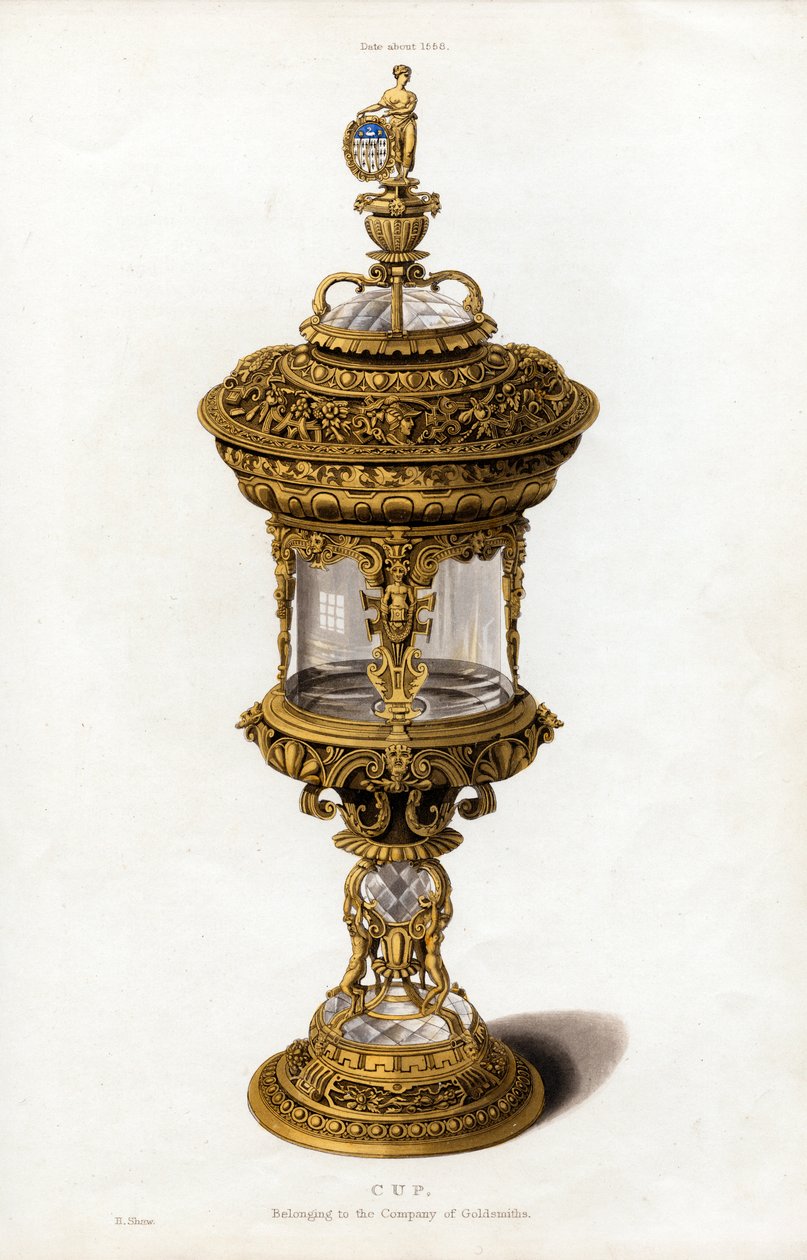 杯，c1558，1843年。 作者 亨利·肖