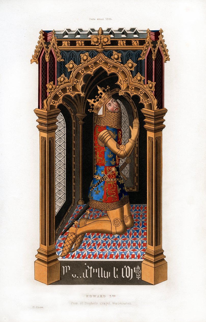 爱德华三世（Edward III），c1355，1843年。 作者 亨利·肖