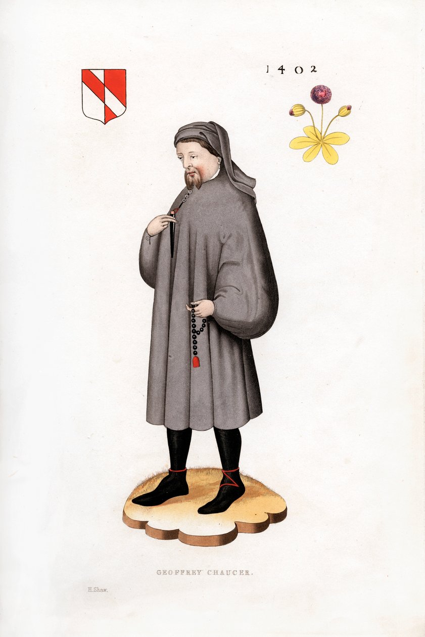 杰弗里·乔uc（Geoffrey Chaucer），1402年，1843年。 作者 亨利·肖