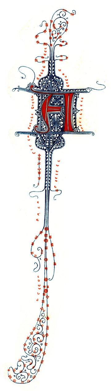 首字母A，十四世纪，1843年。 作者 亨利·肖