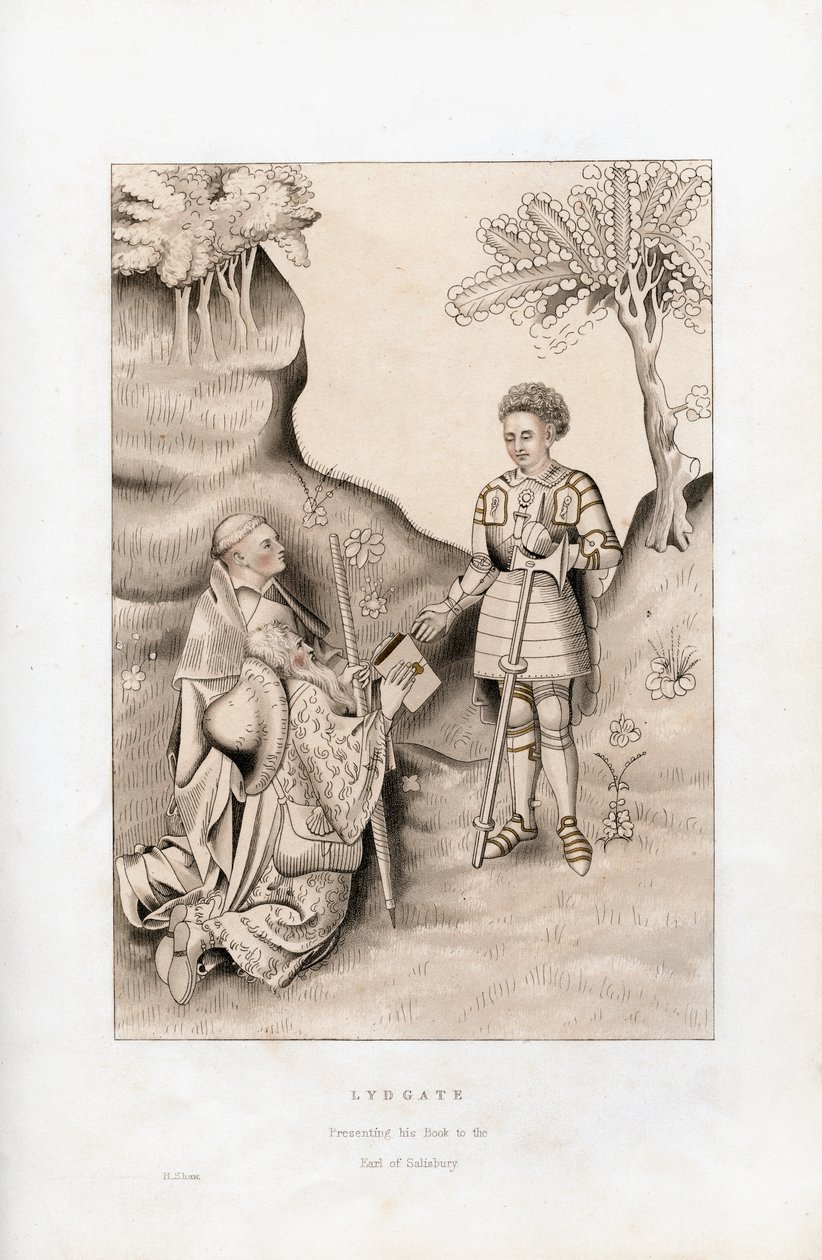 吕德盖特（Lydgate）于1843年向1426年索尔兹伯里伯爵展示他的书。 作者 亨利·肖