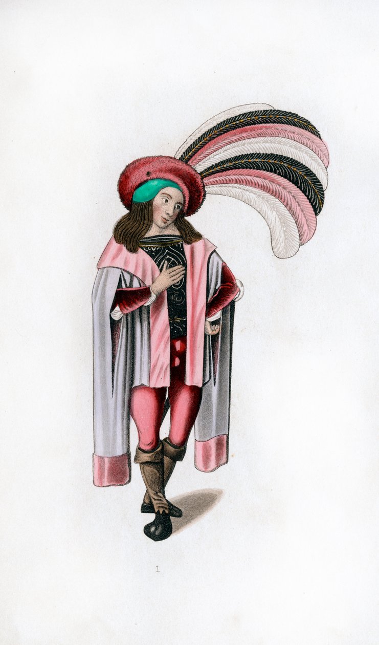 男式连衣裙，c1480，1843年。 作者 亨利·肖