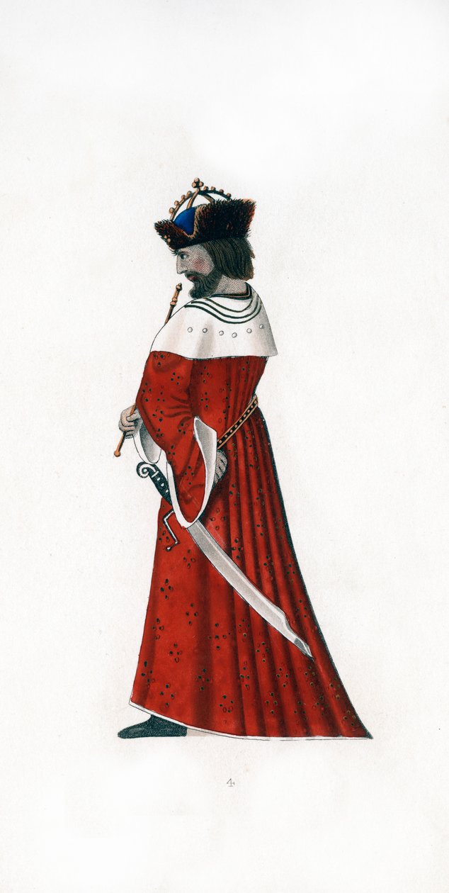 男式连衣裙，c1480，1843年。 作者 亨利·肖