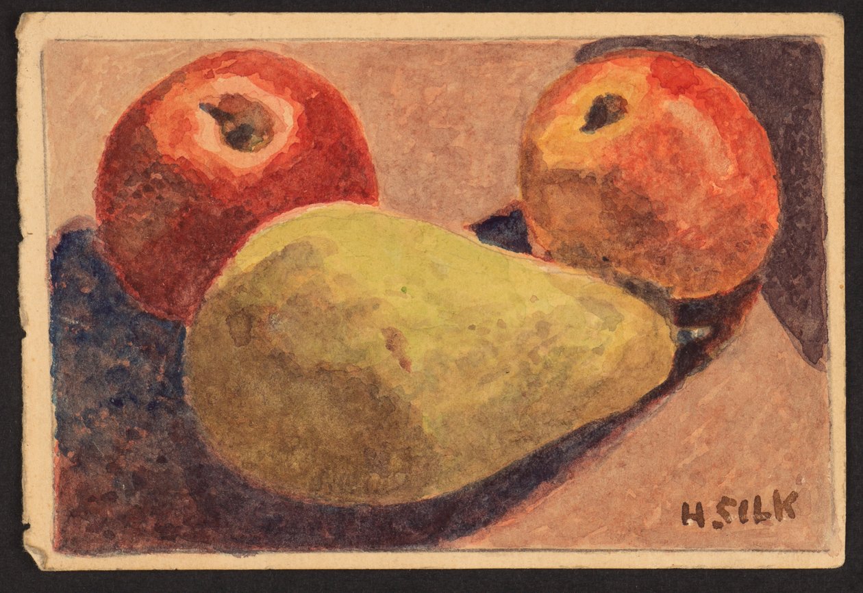 苹果和梨，c.1930 作者 亨利·希尔克