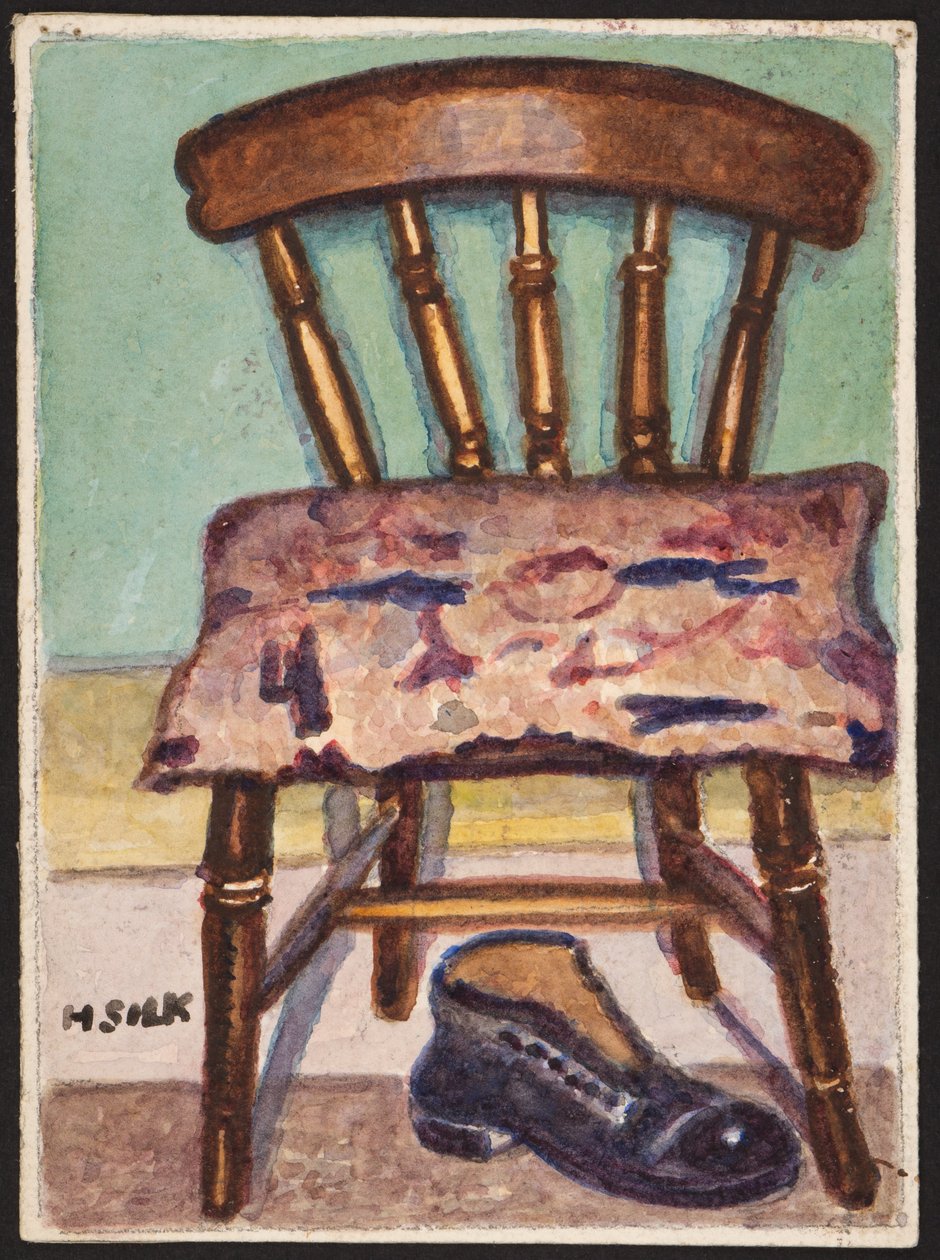 厨房椅子和靴子，c.1930 作者 亨利·希尔克
