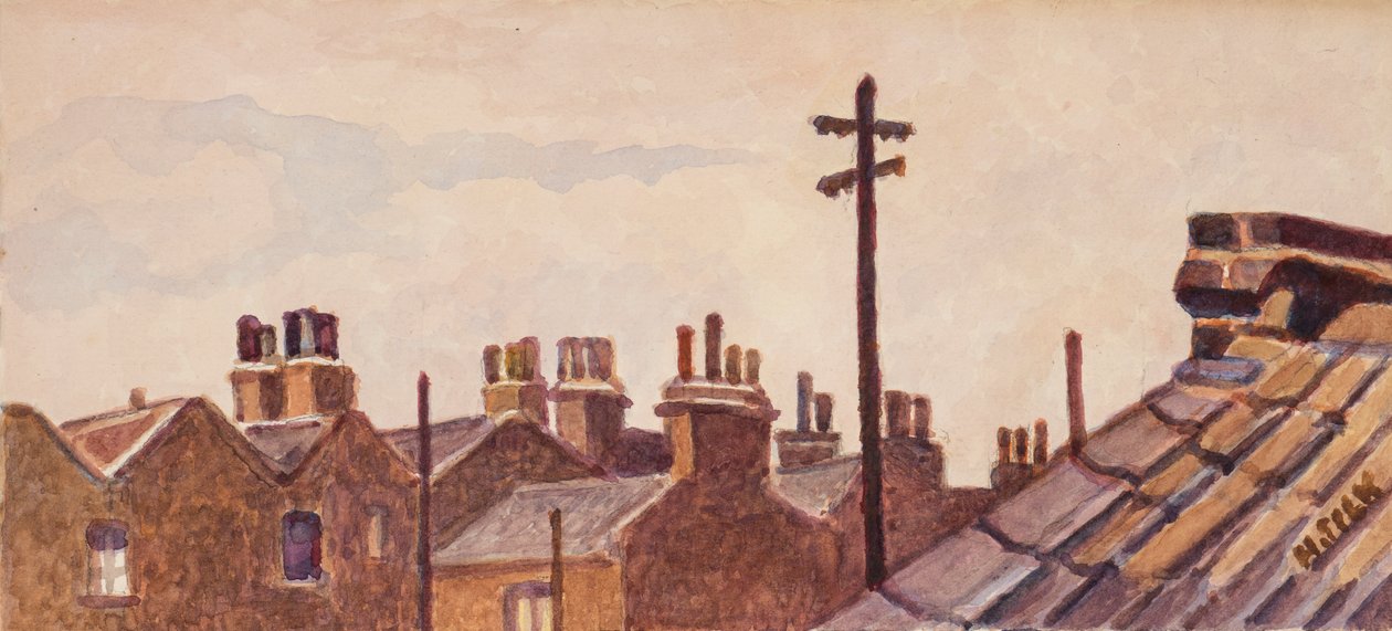 屋顶从Rounton路，c.1930 作者 亨利·希尔克
