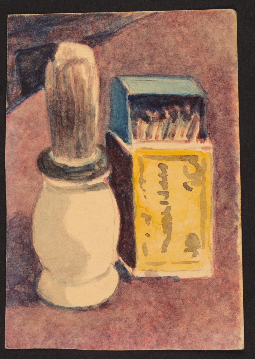 剃须刷和火柴，c.1930 作者 亨利·希尔克