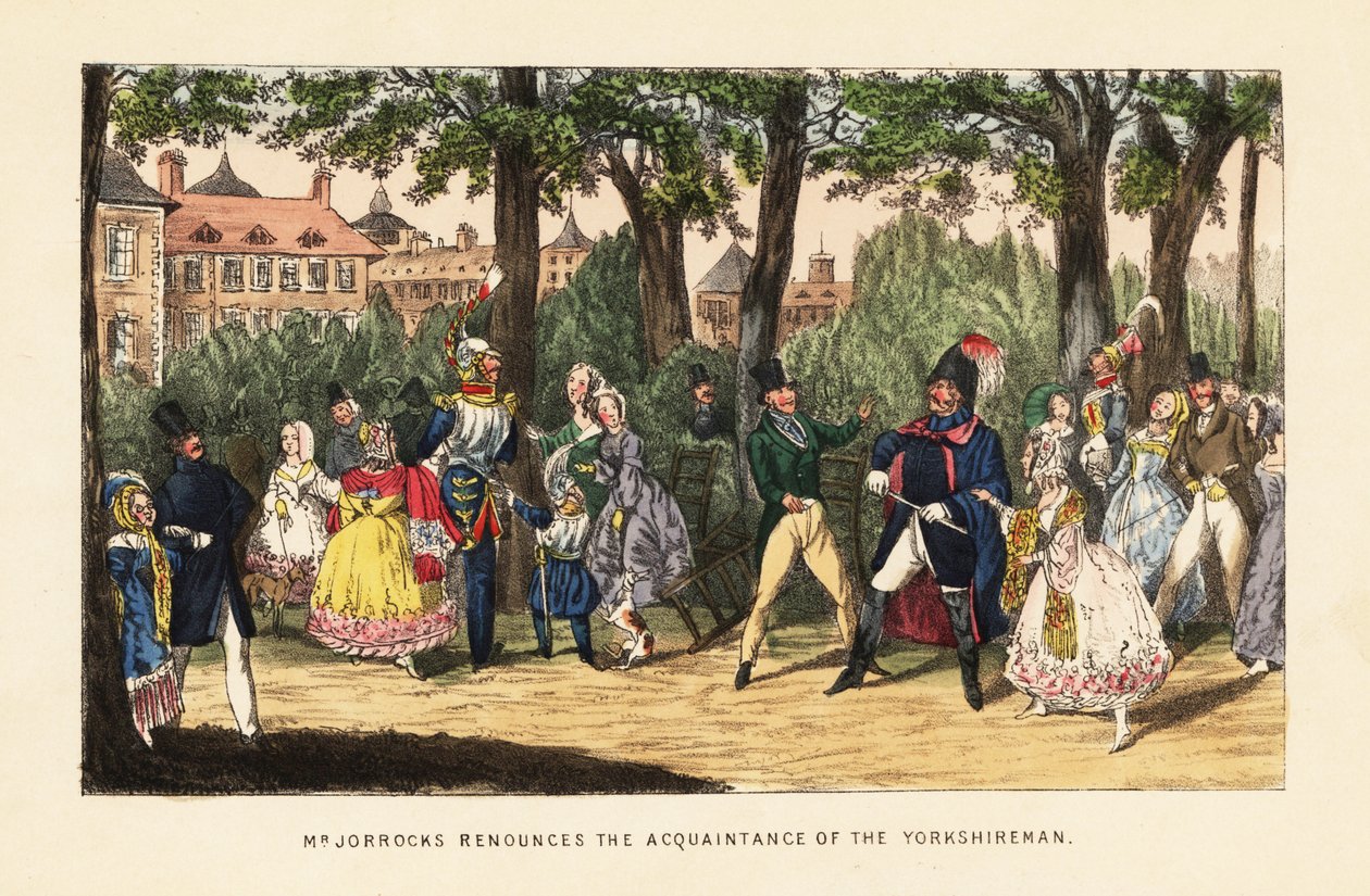 English tourists promenading in the Tuileries Garden, Paris 作者 亨利·托马斯（之后）阿尔肯