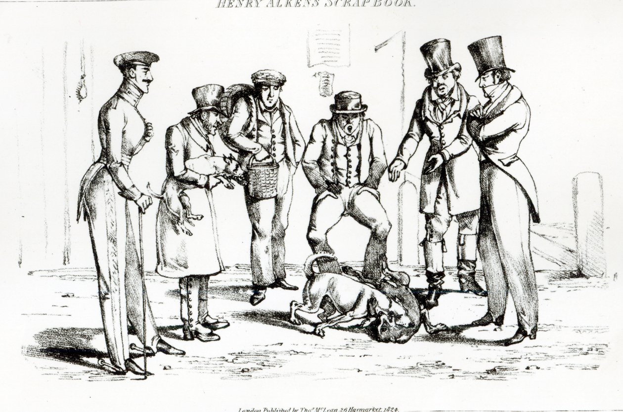 狗斗，1824年 作者 亨利·托马斯·阿尔肯