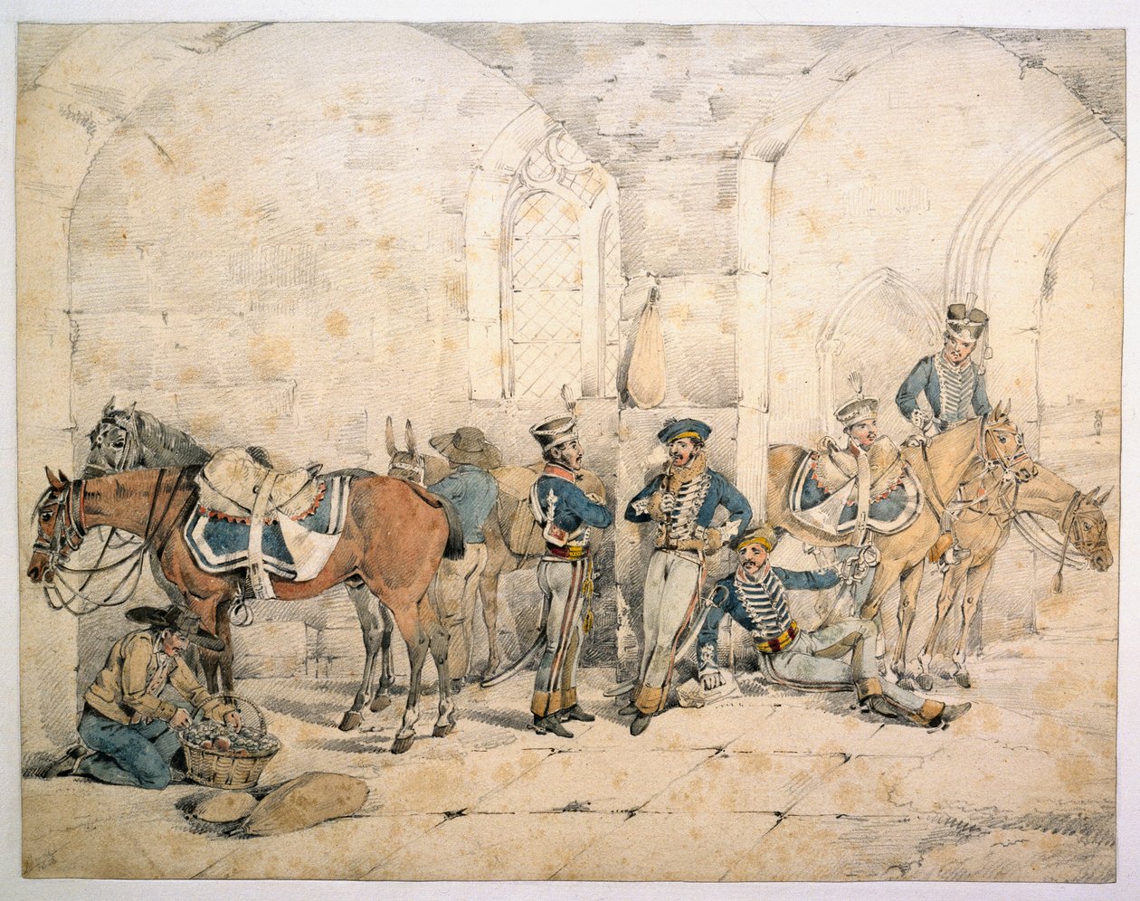 半岛上的轻骑兵，可能是国王的德国军团第1轻骑兵，大约在1808年 作者 亨利·托马斯·阿尔肯