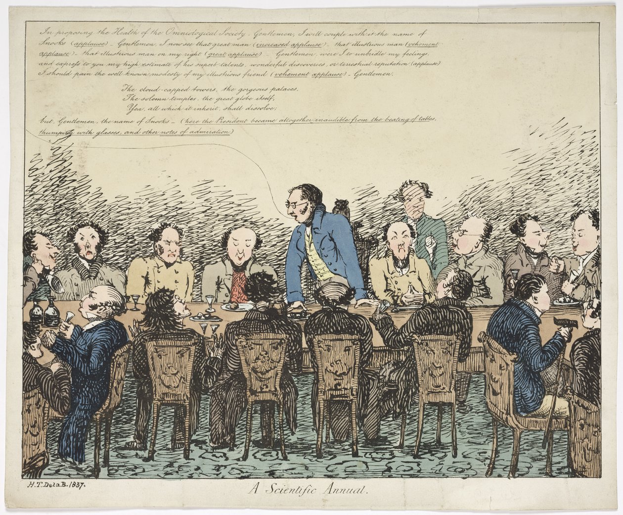 科学年鉴，1837年（彩色蚀刻） 作者 亨利·托马斯（Henry Thomas）