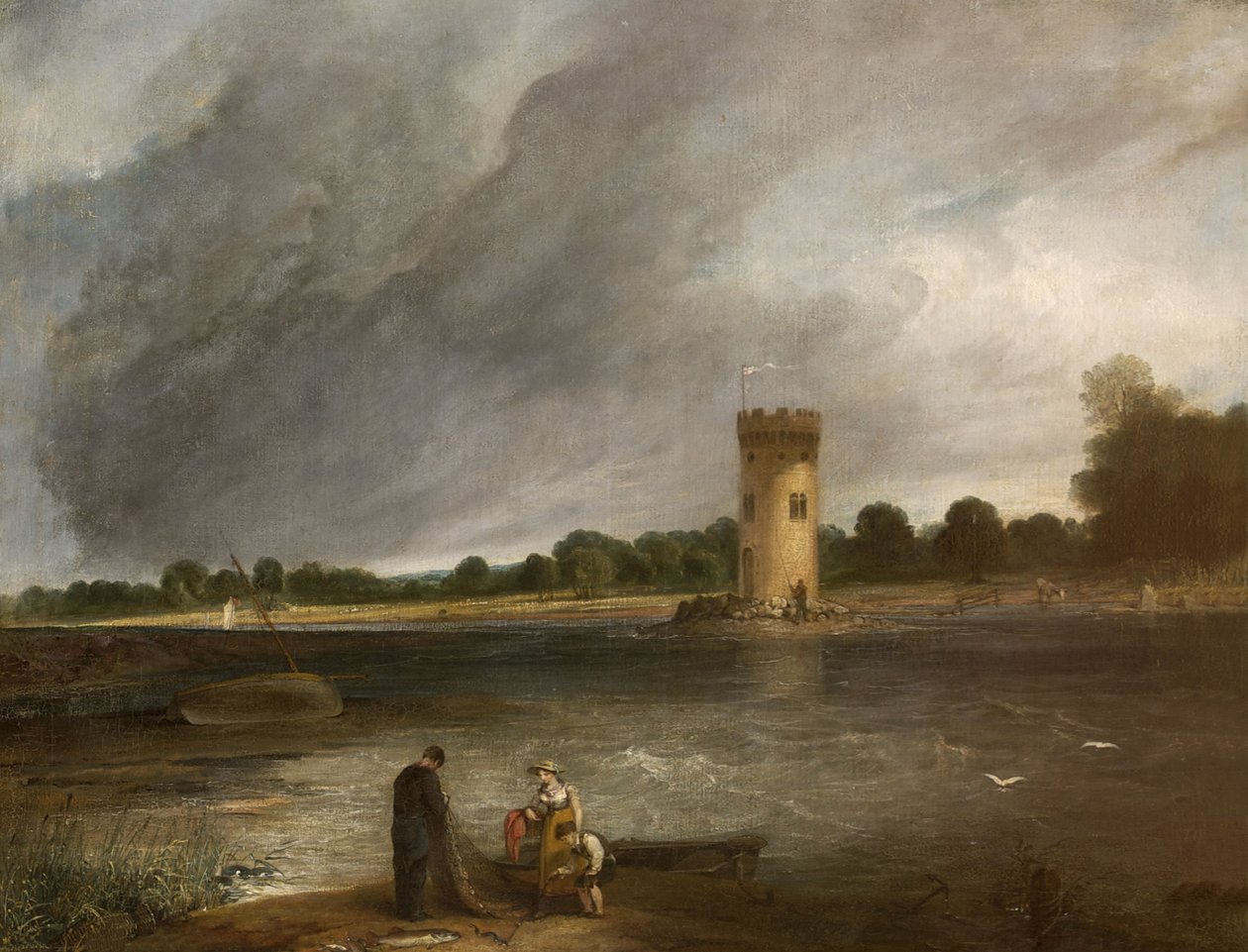 Tabley Lake and Tower，Sir John Leicester，Bt 作者 亨利·汤姆森