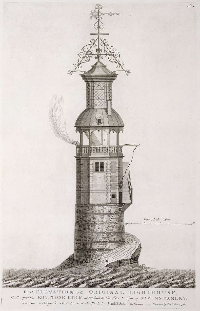 埃德斯通灯塔由Henry Roberts（1761年，1761年）刻 作者 亨利·温斯坦利