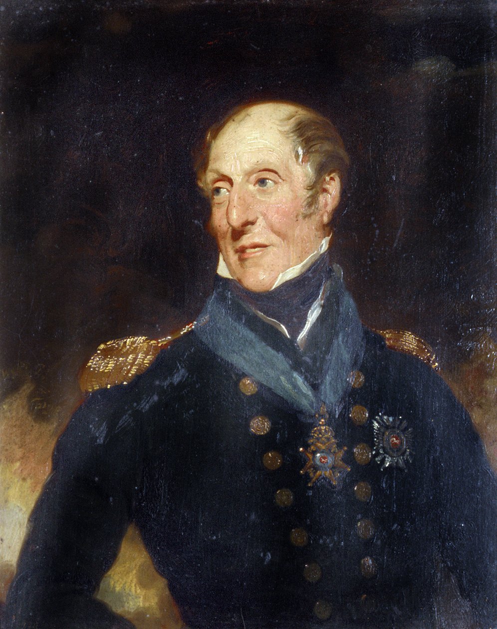 海军少将查尔斯-坎宁安爵士（1755-1834 年）肖像。木板油彩 作者 亨利·怀亚特